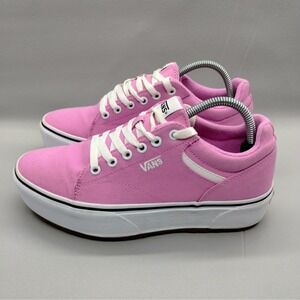 Vans Seldan Platform Pink Canvas Sneakers Womens 9.5 Low Top Lace Up Shoes